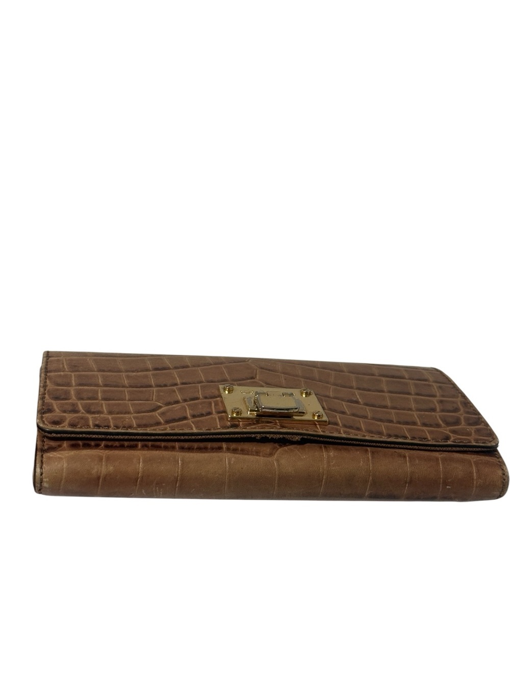 Michael Kors Brown Croc-Embossed Leather Wallet in good condition - Picture 3 of 16
